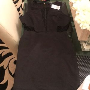 Knee high black dress, form fitting